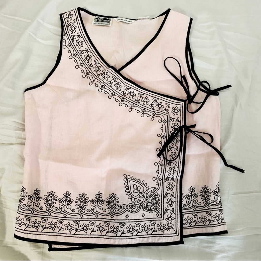 Baby Pink Embroidery Shirt from Bali